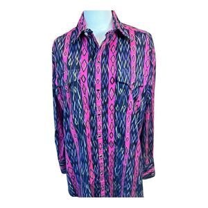 Panhandle Slim Pink and Blue Button Down Shirt